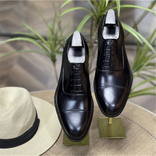 Men's Business Formal Soft Bottom Genuine Pointed British Leather Shoes