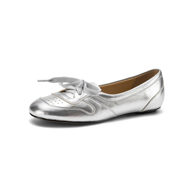 Women's Sheepskin Ballet Style Low-cut German Training French Slip-on Women's Fashion Shoes