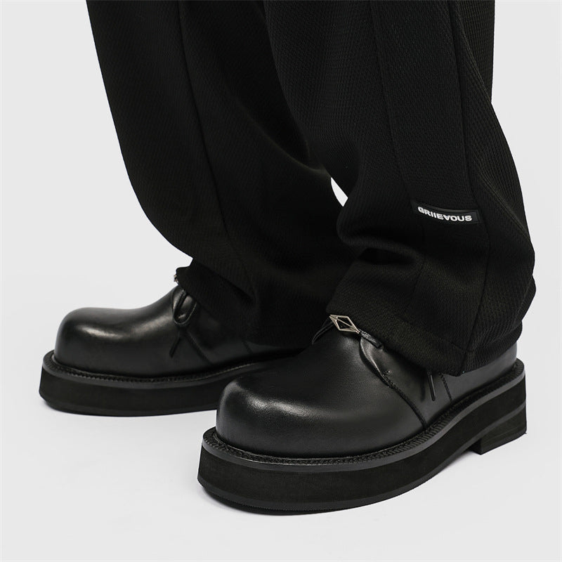 Spring Genuine Derby Platform Increased British Leather Shoes