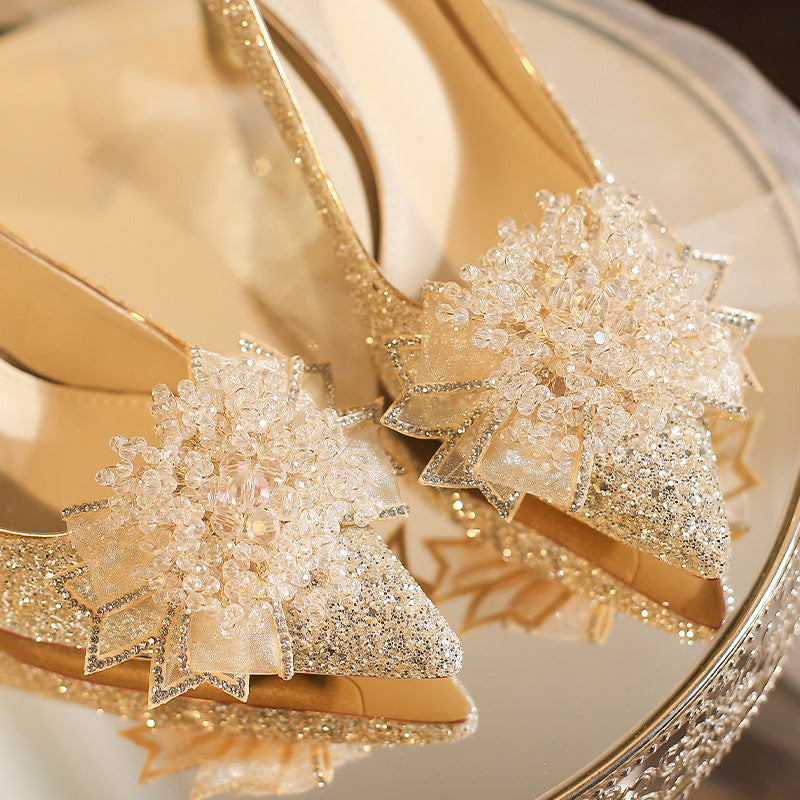 Bridal Wedding Shallow Mouth Pointed Toe Heels
