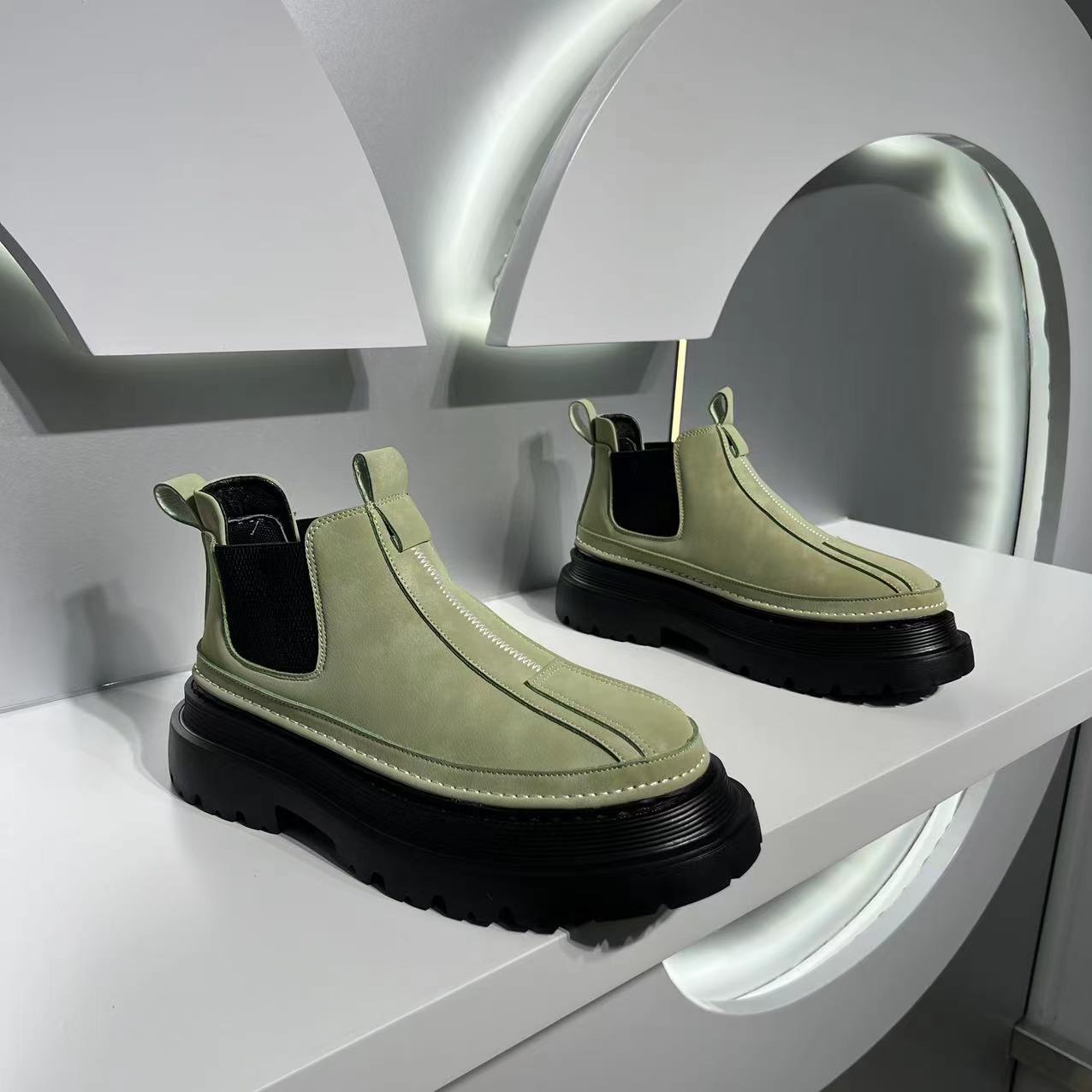 Men's Korean Style Versatile Height Increasing Fashion Martin Ankle Sneakers