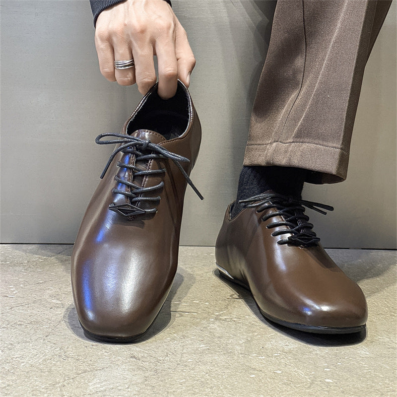 Men's Breathable Soft Bottom Commuter Business Formal Wear High-grade Retro Derby Men's Casual Leather Shoes