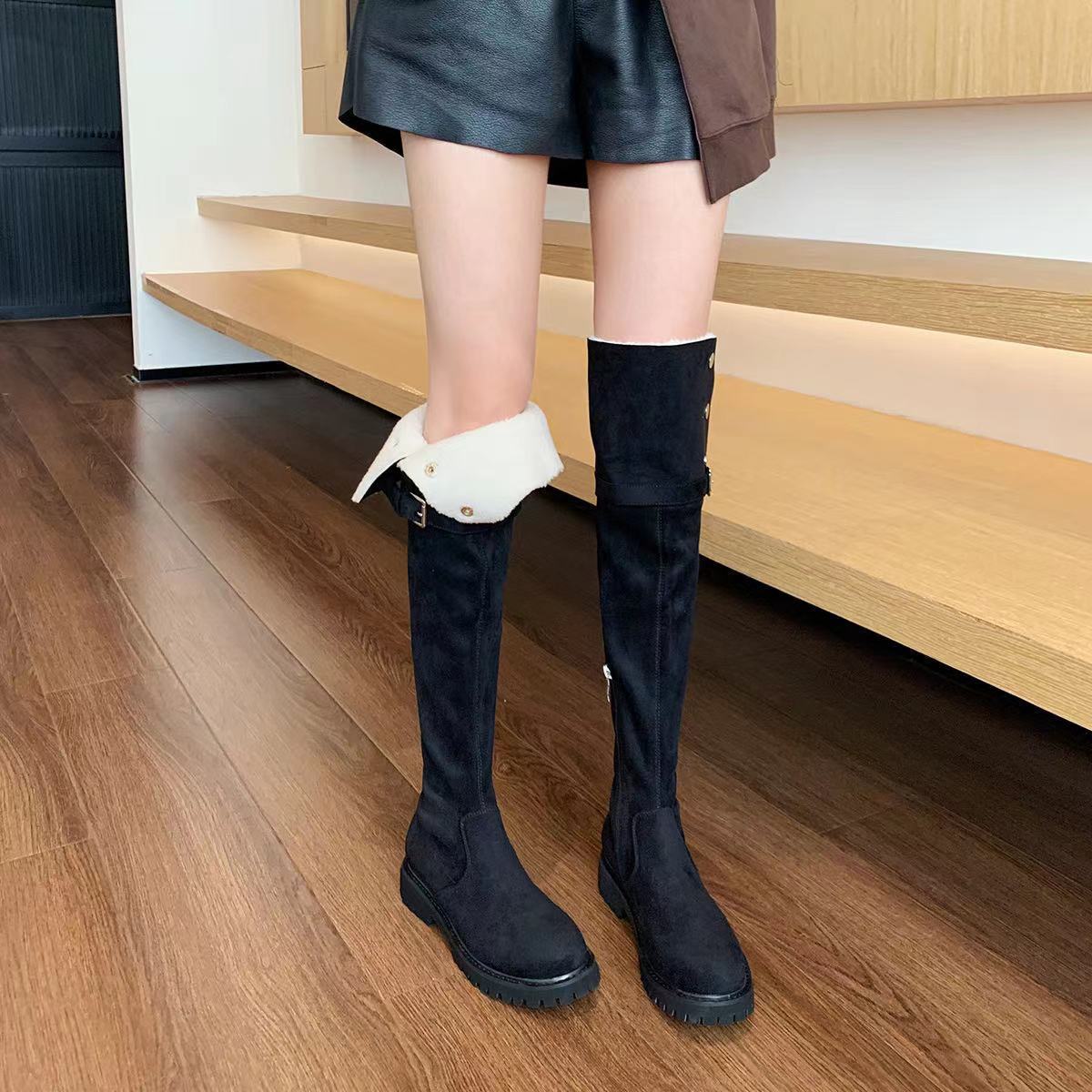 Women's Wool Two-way Wear High Leg Winter Snow Boots