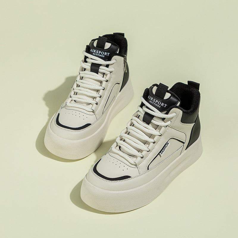 Women's & Men's Size One Daddy White Fleece-lined Flat Sneakers