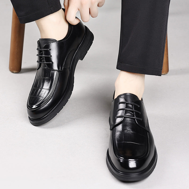 Men's British Breathable Genuine Cowhide Formal Wear Leather Shoes