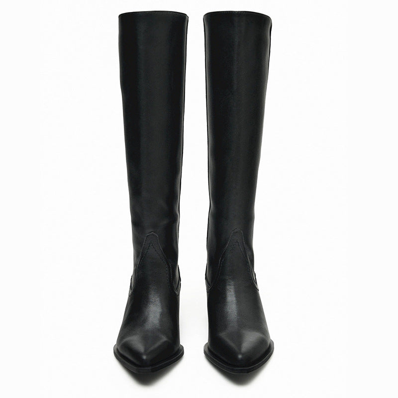 Women's Retro Large Tube Pants High Pointed Boots