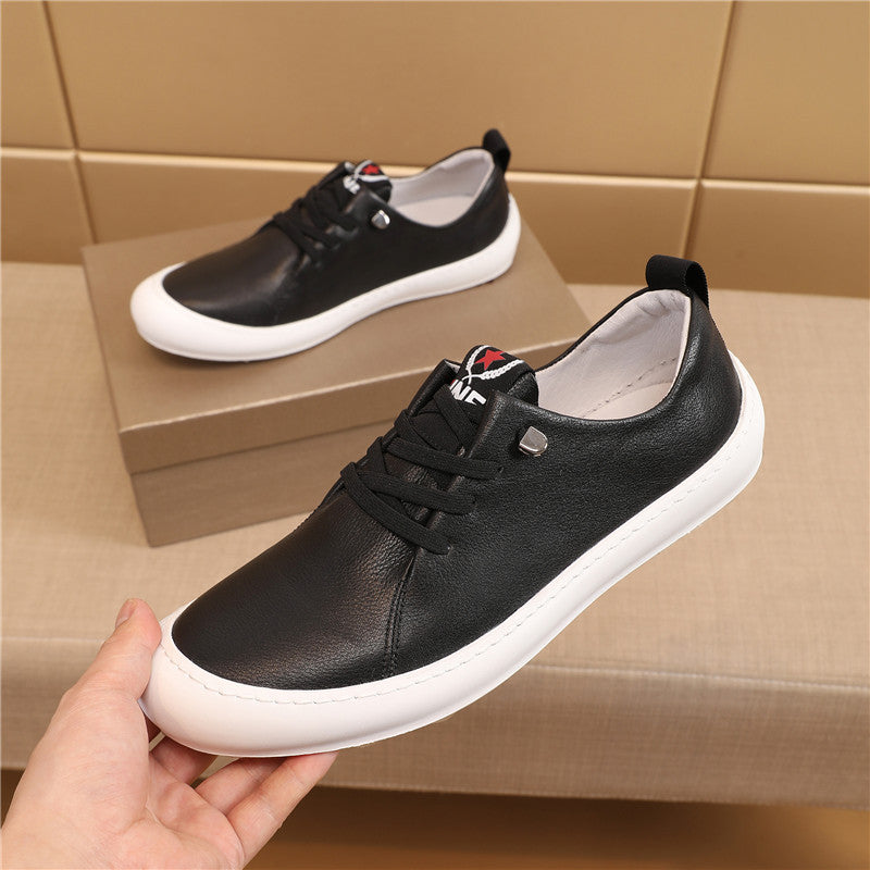 Men's Trendy Slip-on Top Layer Cowhide Easy Casual Shoes