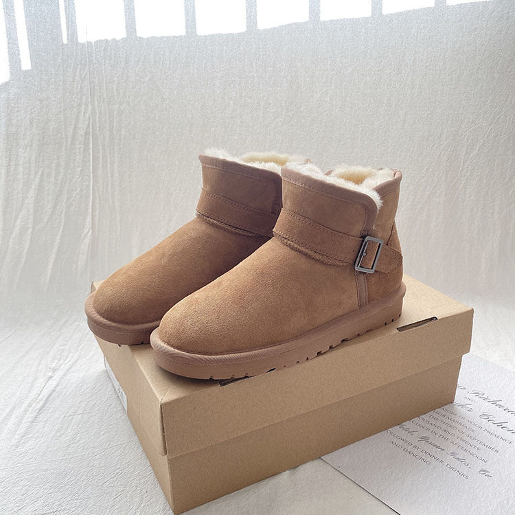 Women's & Men's Fur Winter Thermal Cotton Outdoor Thickened Snow Boots