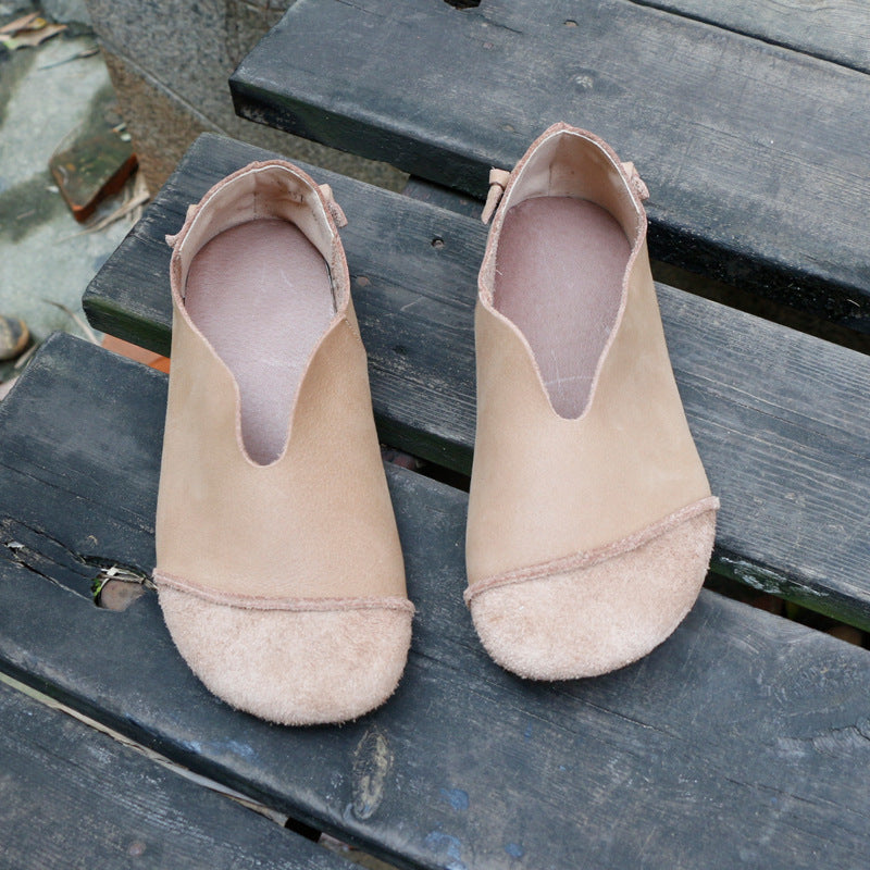Women's Flat Soft Bottom Surface Slip-on First Layer Casual Shoes