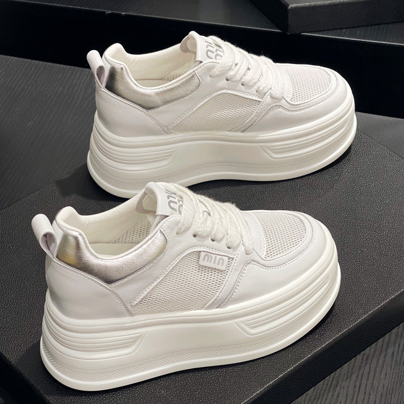 Women's Height Increasing Insole Breathable White For Platform Board Sneakers