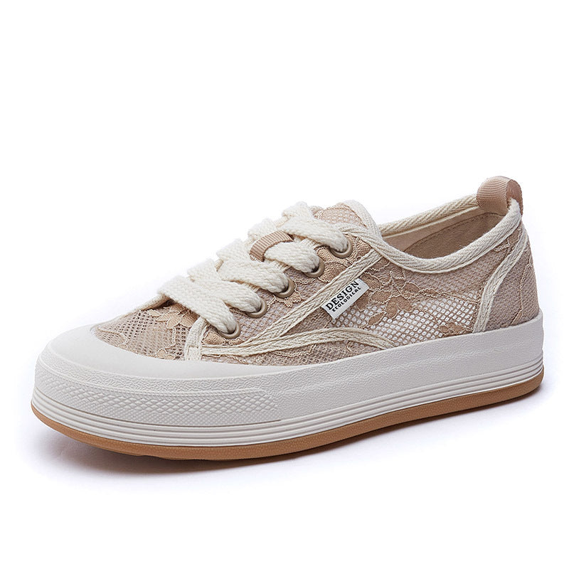 Women's Fisherman Fashionable Lace Campus Platform Lightweight Comfortable Casual Shoes