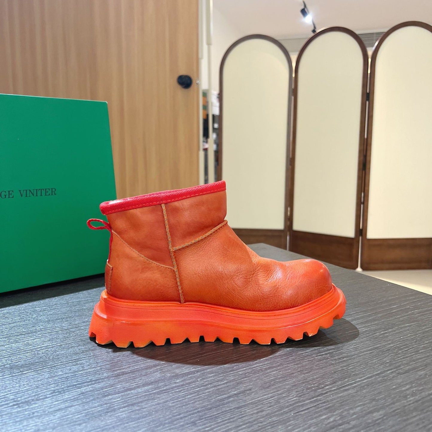 Women's Cowhide Wool Fur Integrated Platform Warm Snow Boots
