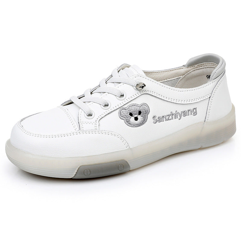 Women's Three Sheep White For Slip-on Flat Leisure Hollow Casual Shoes