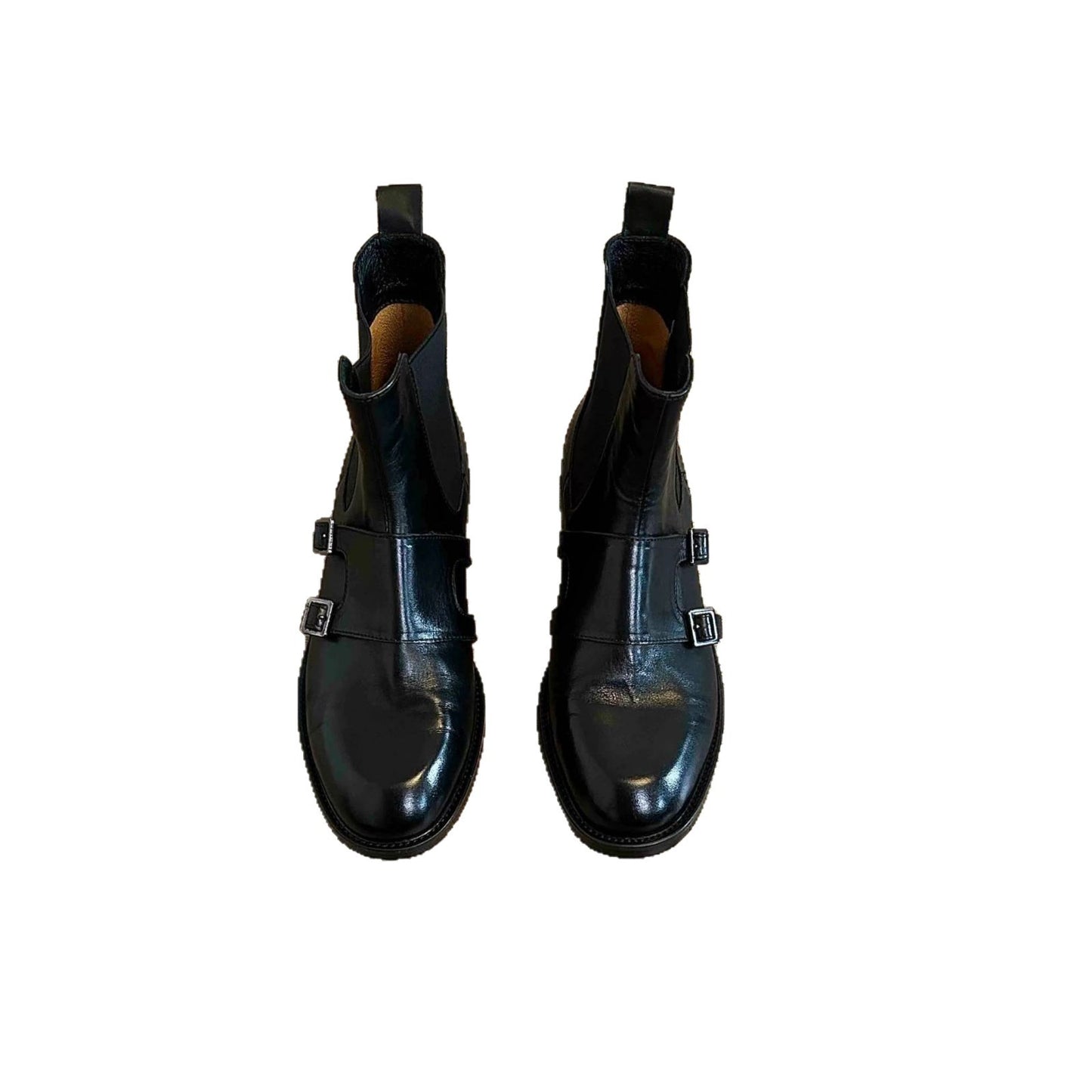Women's Comfortable British Style Chelsea Thick Black Heels