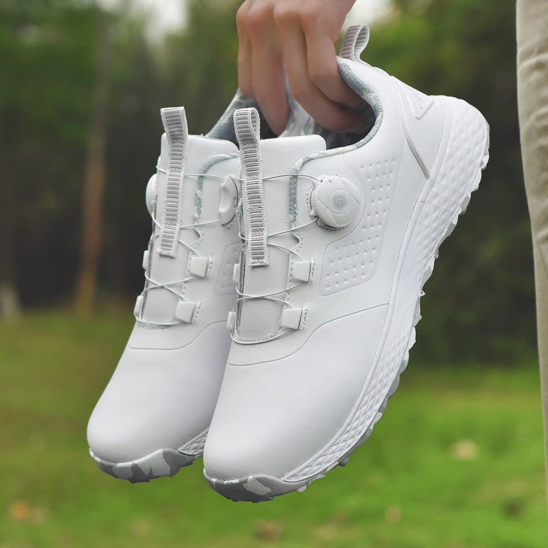 Women's & Men's Golf Couple Comfortable Waterproof Automatic Knob Sneakers