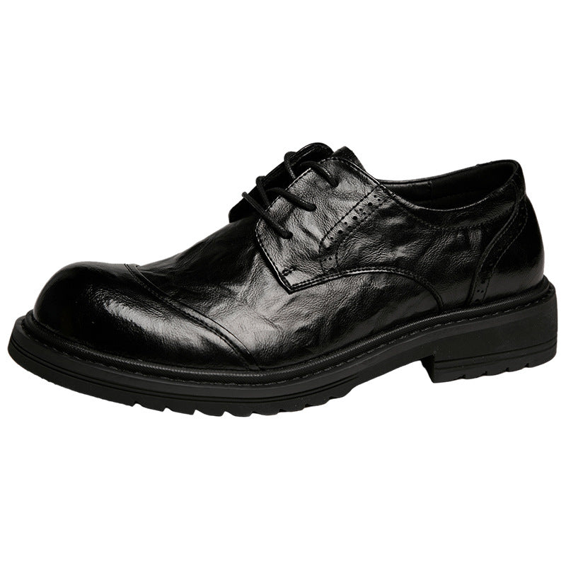Men's Toe Thick-soled British Style Fashion Korean Leather Shoes