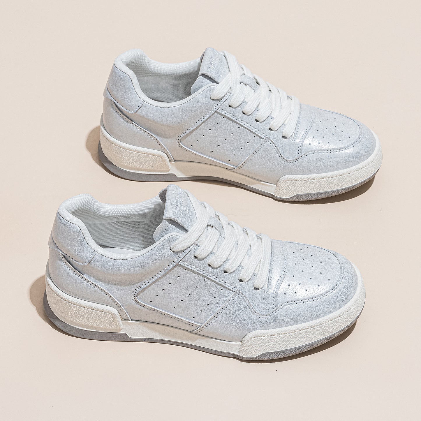 Women's White For Thick Sole Increased Breathable Women's Casual Shoes