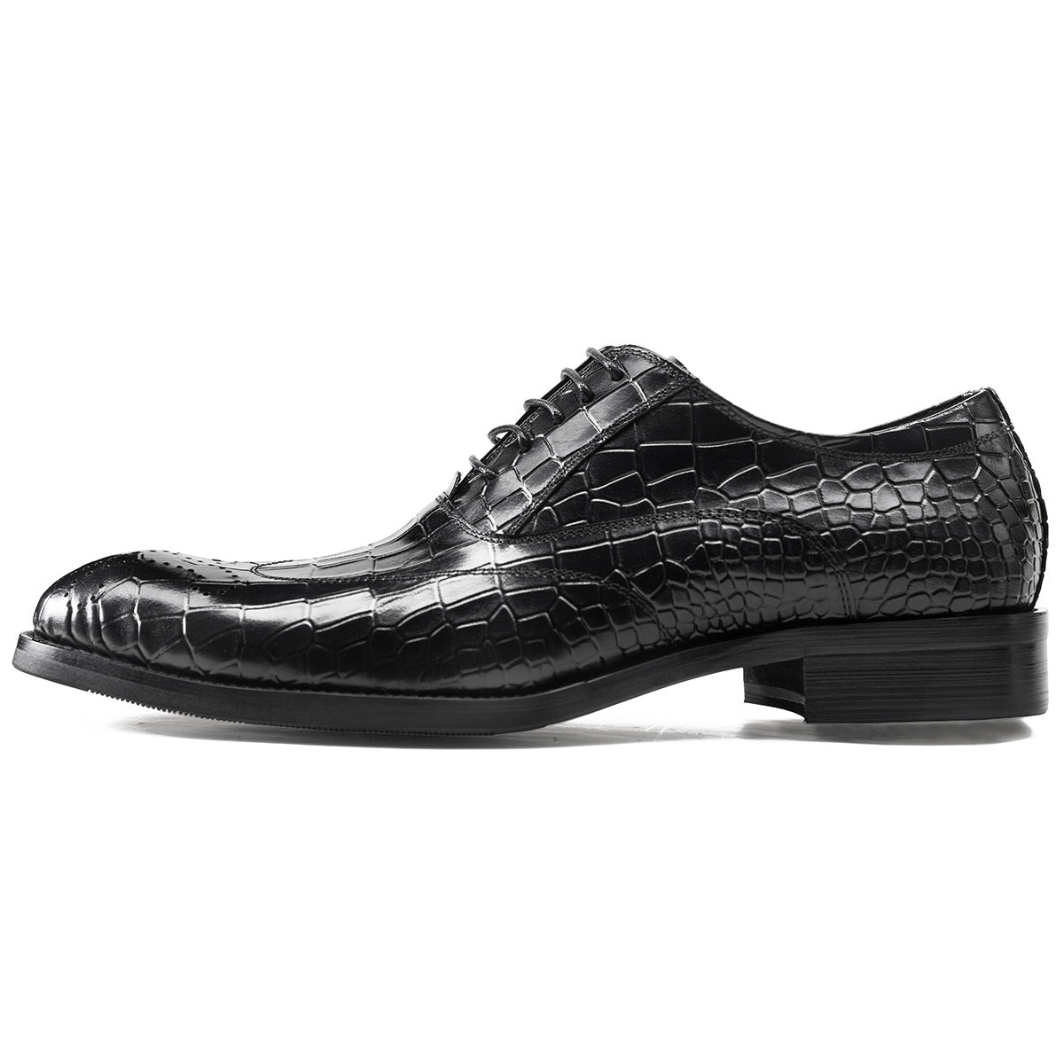 Men's British Brogue Carved Business Pointed Straight Leather Shoes
