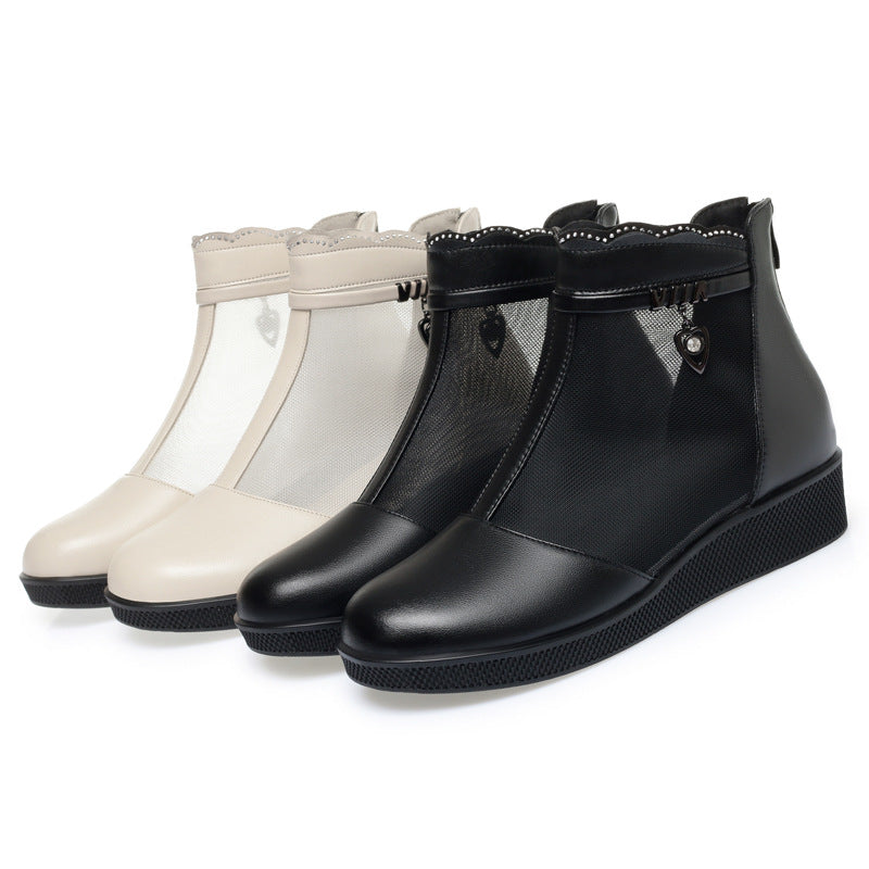 Women's Mesh Mid Chunky Waterproof Platform Martin Sandals