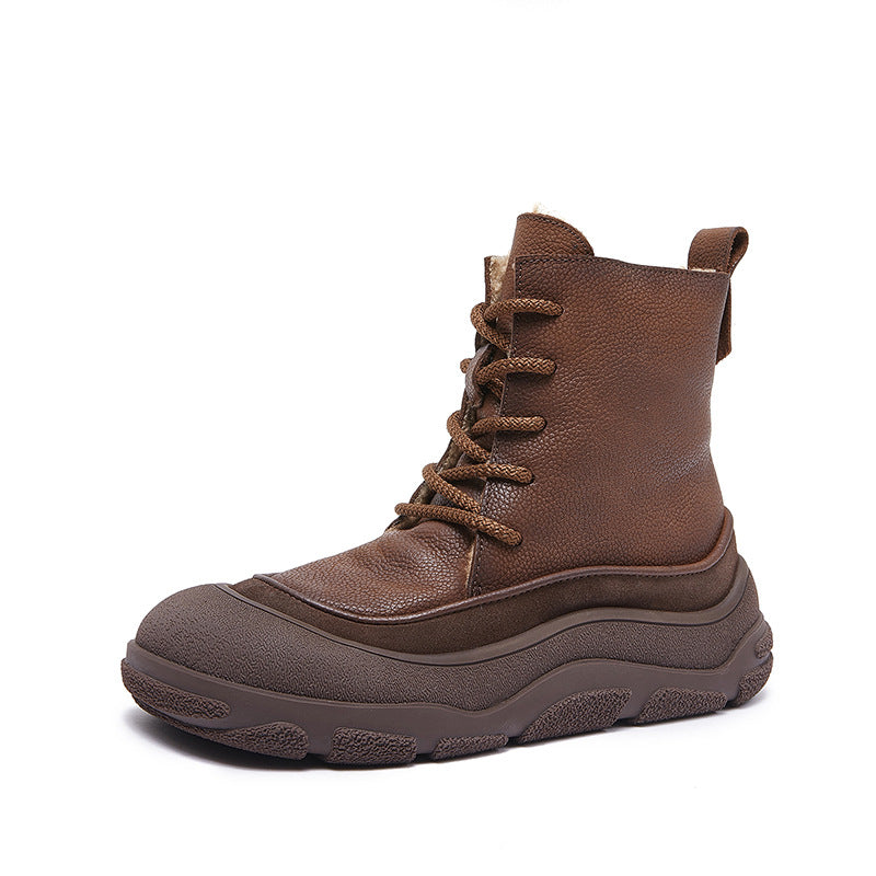 Women's Genuine Retro Platform Hand-rub Color Comfortable Snow Boots