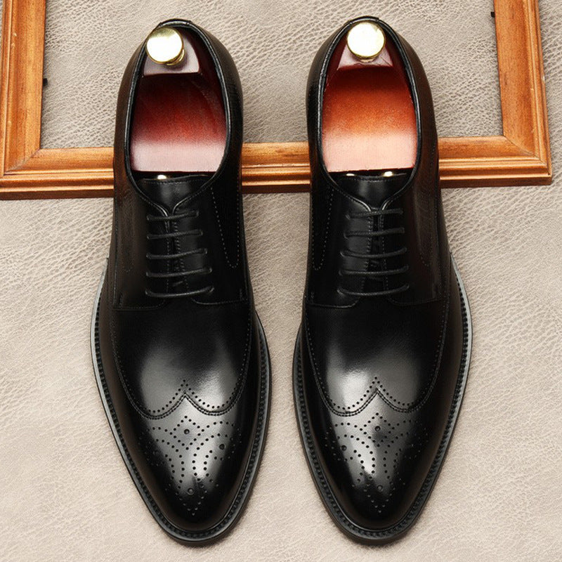 Men's First Layer Cowhide Business Spring Formal Leather Shoes