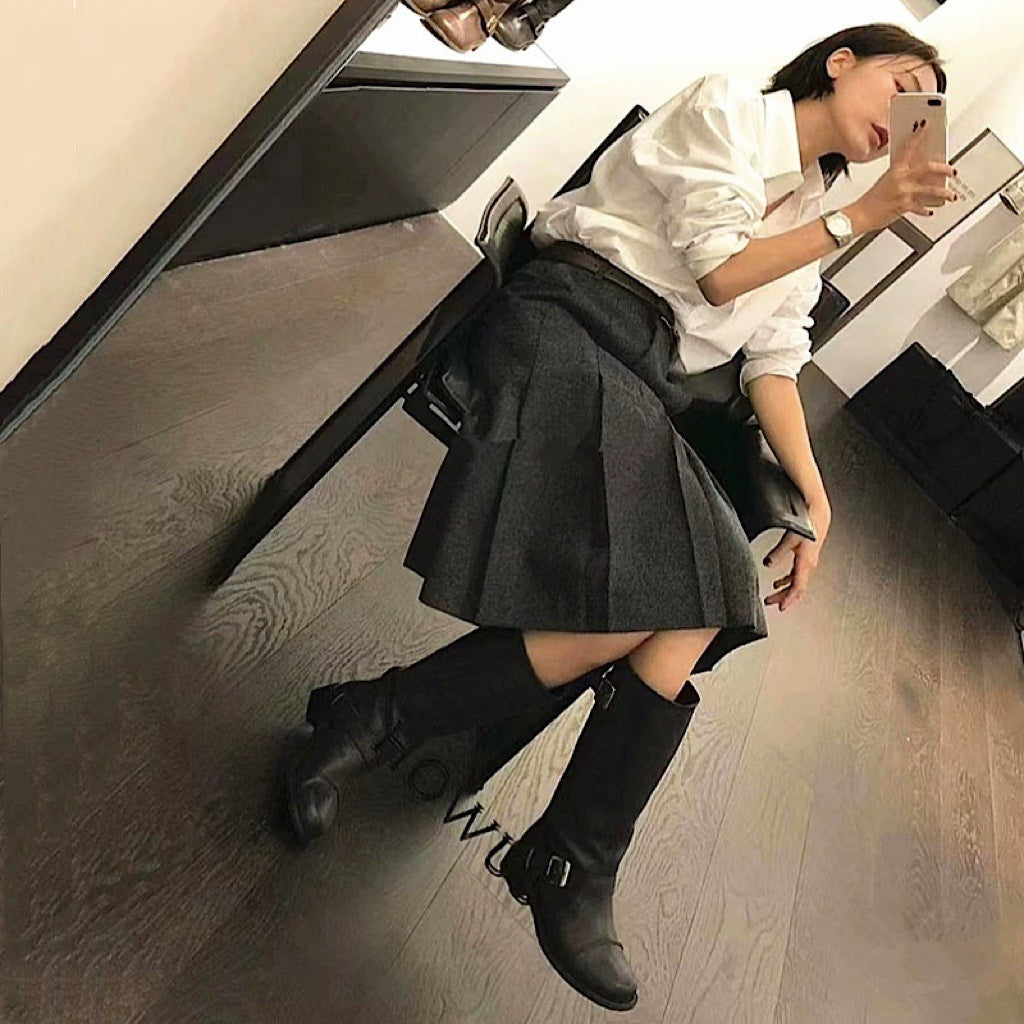 Women's Martin For Buckle Mid Low Ankle Boots