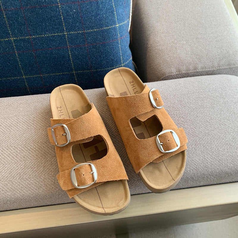 Women's Retro Genuine Summer Outer Wear Fat Sandals