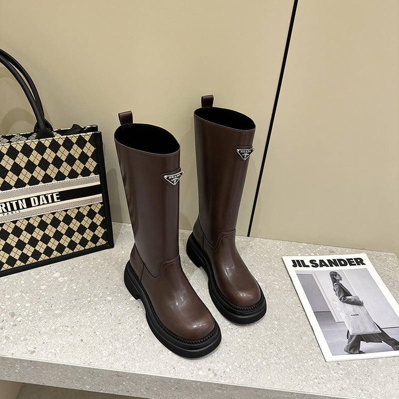 Women's British Style Height Increasing Sleeve Chelsea Boots