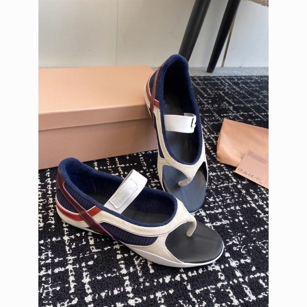 Round Head Color Matching Flat Bottom Comfort Flip-flops Sneakers