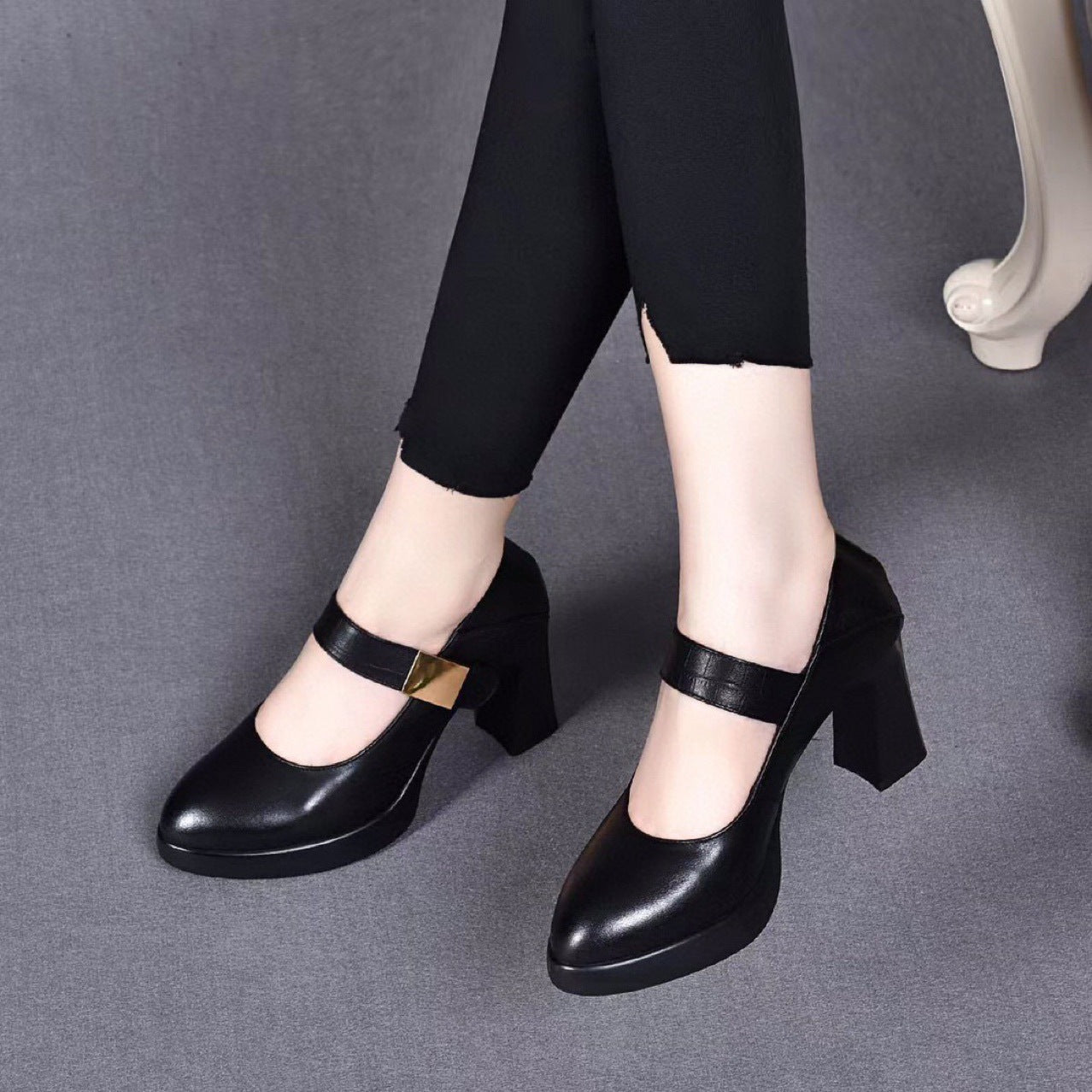Women's High Thick Bottom Waterproof Platform Pumps Autumn Women's Shoes