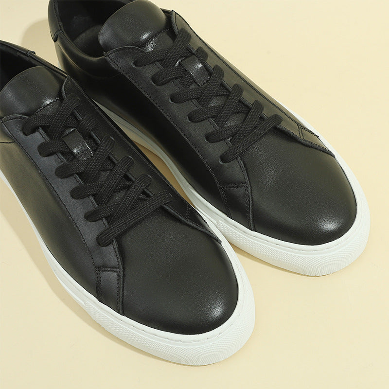 Couple Sports Top Layer Cowhide Slip-on Sneakers