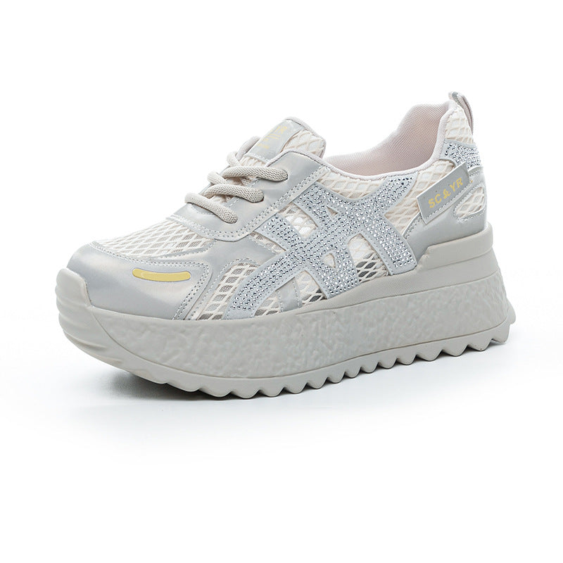 Women's Sports Summer Breathable Small Hidden Platform Sneakers