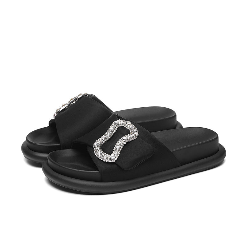Women's Summer Rhinestone Cross Platform Outer Wear Sandals
