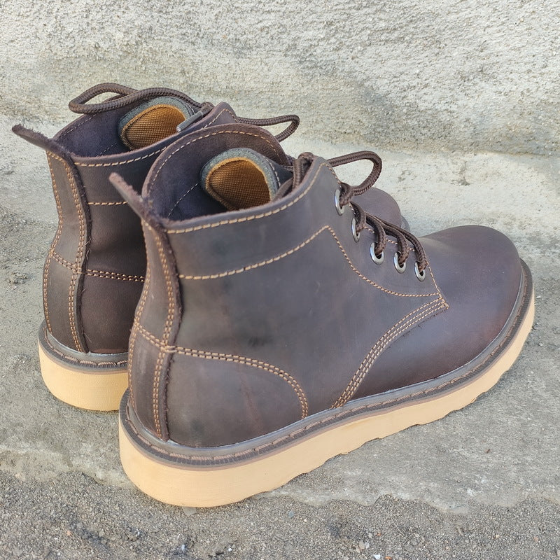 Cowhide Worker Martin Trendy Ankle Outdoor Boots