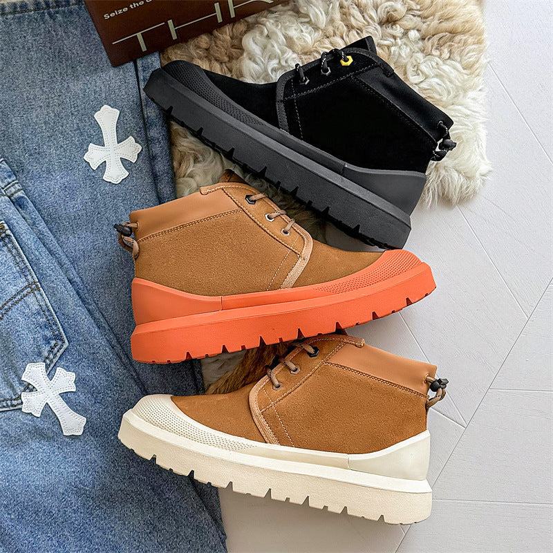 Women's & Men's Northeast Winter Fleece-lined Fur Integrated Veet Thickening Snow Boots