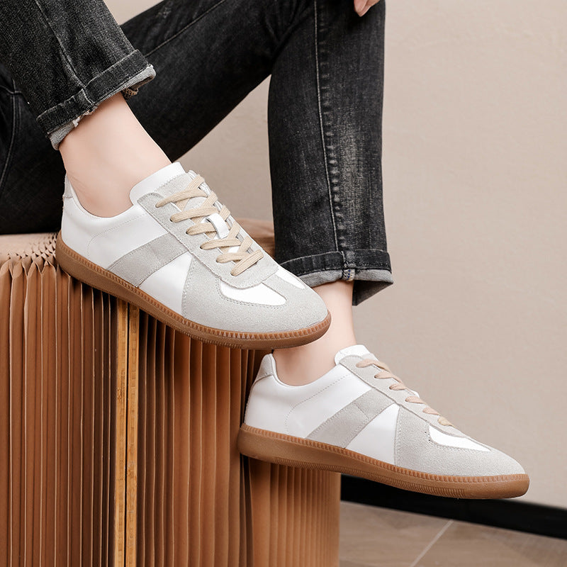 Women's & Men's Training Low Top Board Genuine Elevator White Sneakers