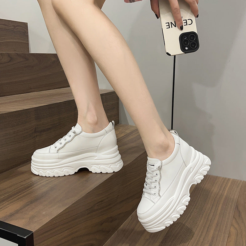 Women's Platform White Muffin Sports Fashionable Height Casual Shoes