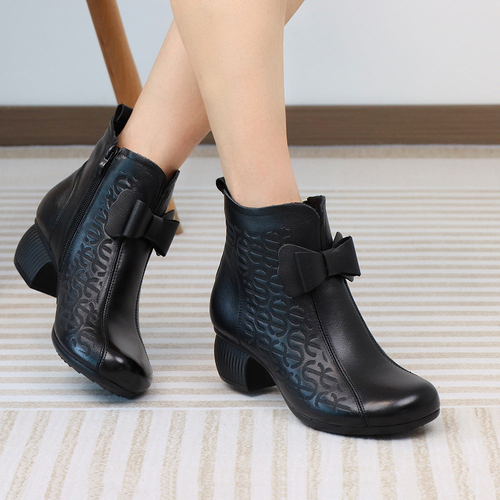 Women's Retro Medium Chunky Soft Bottom Surface Casual Shoes