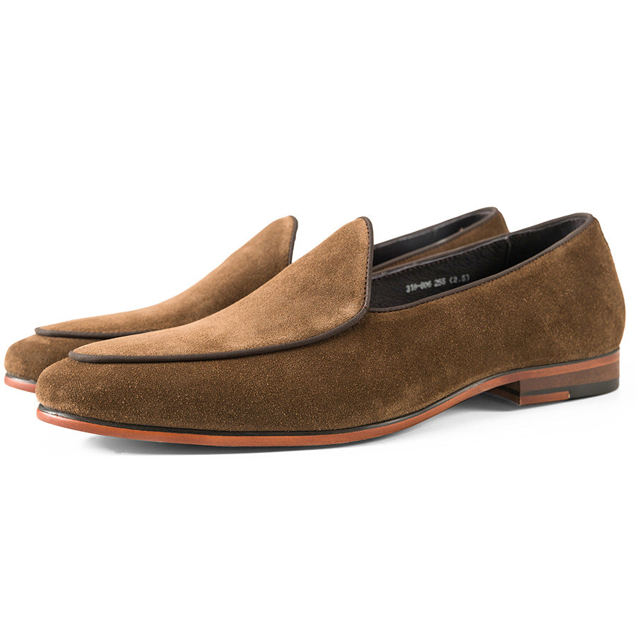 Men's Suede Flat Slip-on Pointed Soft Surface Loafers/doug Shoes