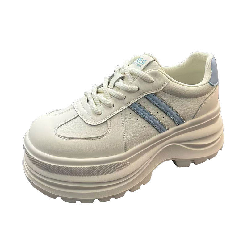 Versatile Heightened Easy Wear Thick Sole White Thin Women's Casual Shoes