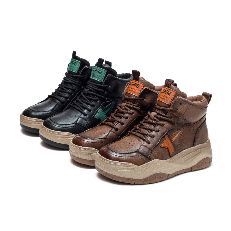 Autumn Thick Bottom Round Head Polished Boots