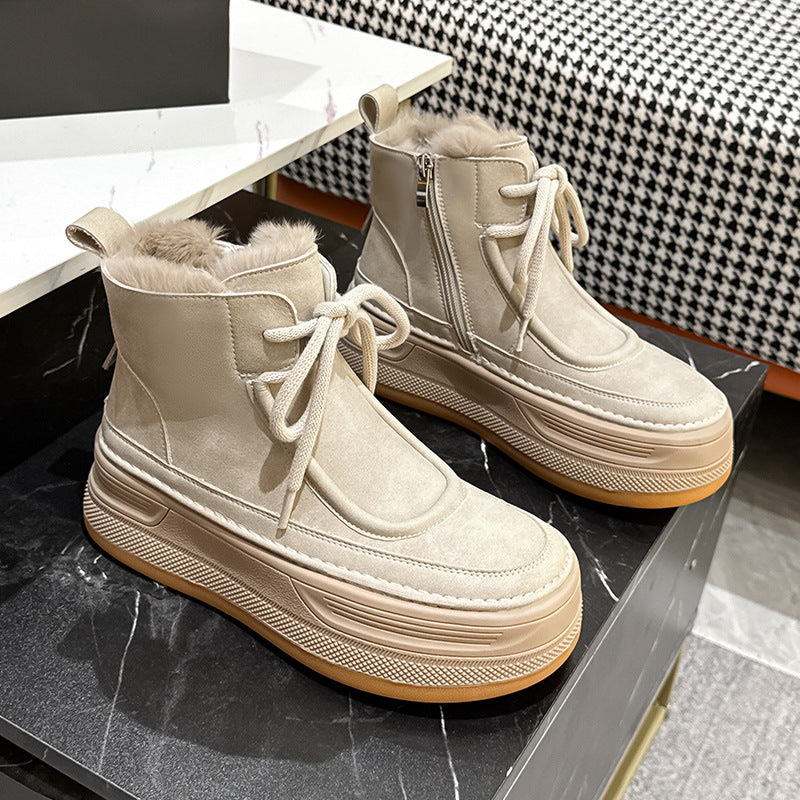 Women's Fleece-lined Thickened Martin Warm Northeast China Snow Boots