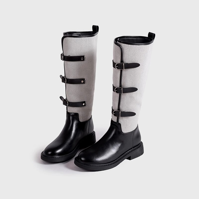 Below The Knee Urban Style Stitching Boots