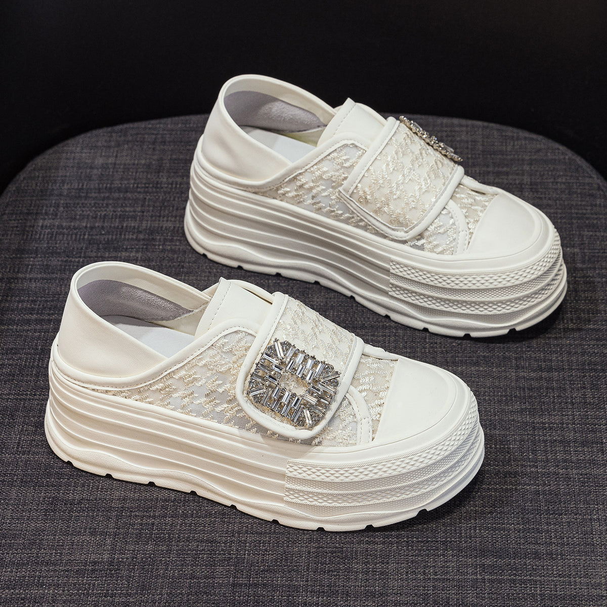 Women's Genuine Platform Breathable Spring Height Increasing Women's Casual Shoes