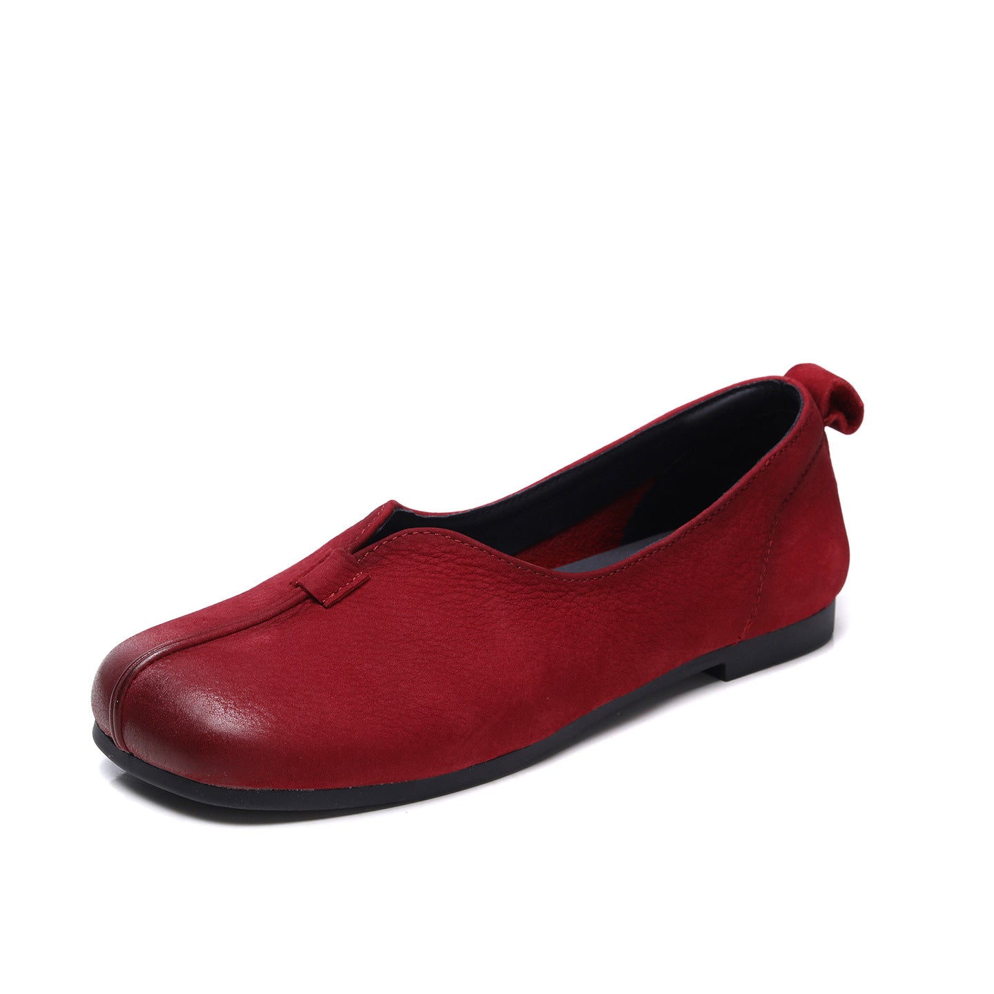 Women's Cowhide Mother's Spring Ethnic Style Flat Chinese Plaid Shallow Middle-aged Mother Shoes