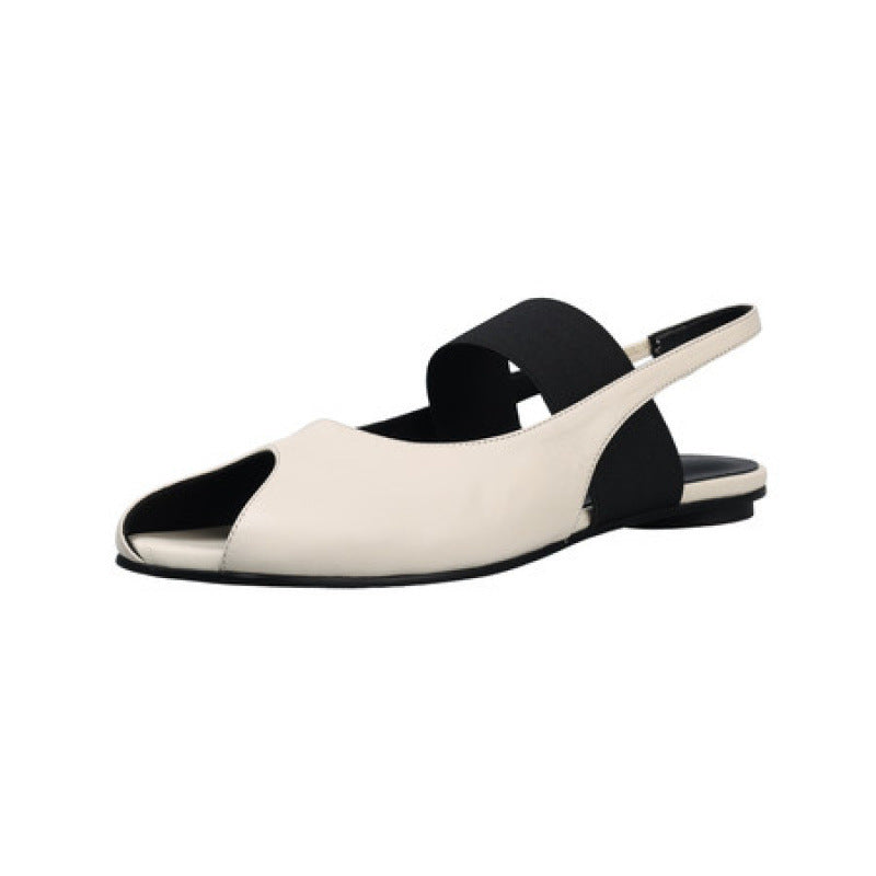 Inside Outside Sheepskin Instep Elastic Band Sandals