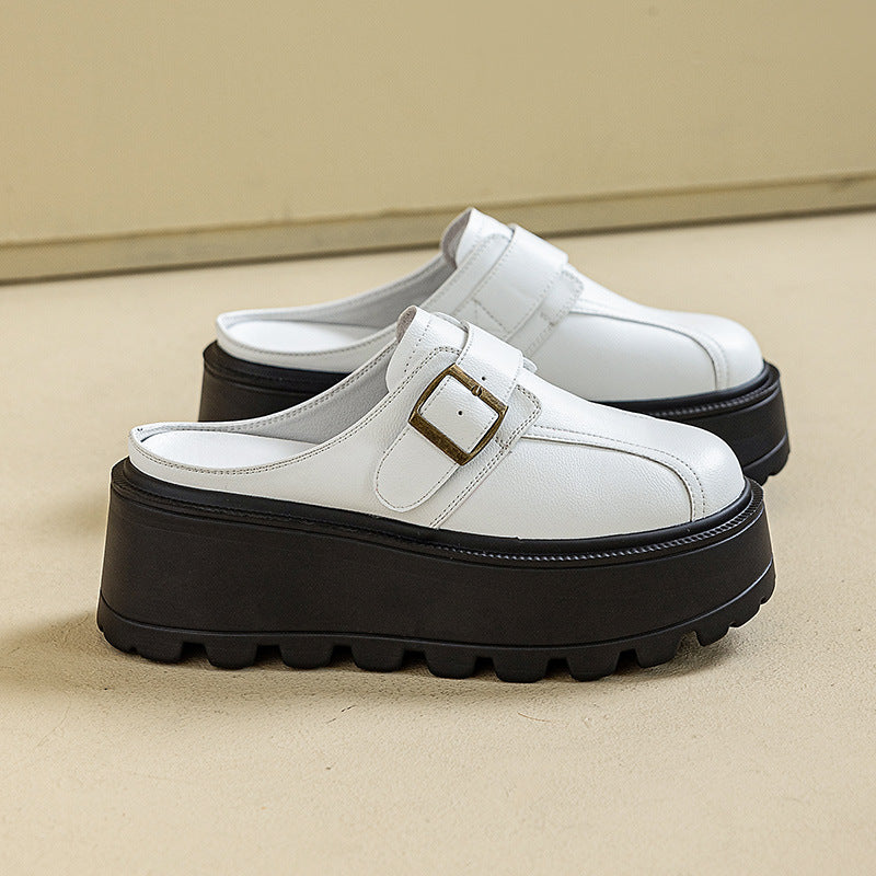 Women's Platform One Pedal Portable Outdoor Slippers