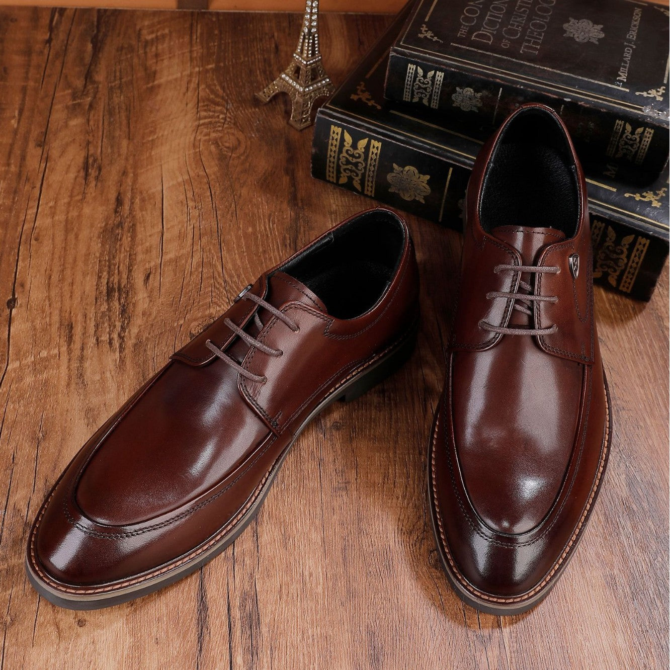 Men's Formal Wear British Style Top Layer Leather Shoes
