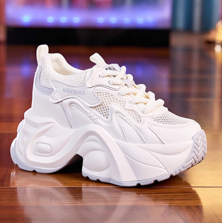 Women's Dad Autumn Small Platform Hidden White Casual Shoes