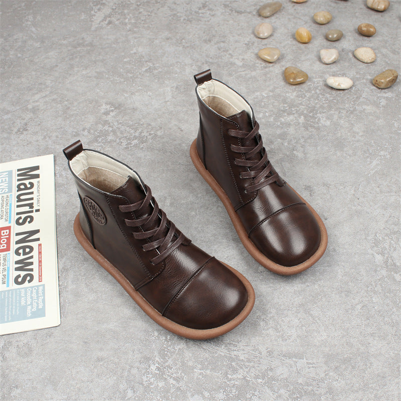 Women's Round Toe Short Fashion Comfortable Flat Boots